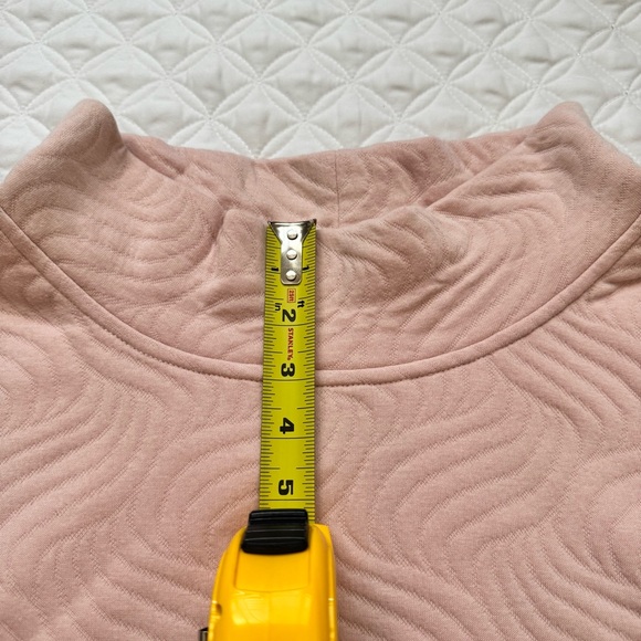 NWT Ocean + Coast Quilted Textured Cozy Mock Neck Sweatshirt Pink Plus Size 4X - Picture 12 of 12